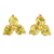 Gold-plated peridot stud earrings, 'Chennai Stars' - Gold-Plated Sterling Silver Peridot Stud Earrings from India