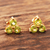 Gold-plated peridot stud earrings, 'Chennai Stars' - Gold-Plated Sterling Silver Peridot Stud Earrings from India (image 2b) thumbail