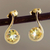 Gold-plated citrine drop earrings, 'Sun Droplet' - Gold-Plated Sterling Silver Citrine Drop Earrings (image 2) thumbail