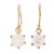 Gold-plated rainbow moonstone dangle earrings, 'Misty Freeze' - Gold-Plated Rainbow Moonstone Dangle Earrings from India thumbail