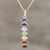 Gold-plated multi-gemstone pendant necklace, 'Chakra Stones' - Gold-Plated Multi-Gemstone Pendant Necklace from India (image 2) thumbail