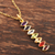 Gold-plated multi-gemstone pendant necklace, 'Chakra Stones' - Gold-Plated Multi-Gemstone Pendant Necklace from India (image 2b) thumbail