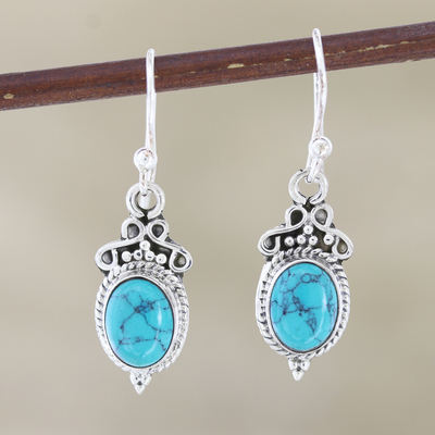 Sterling silver dangle earrings, Classic Duo