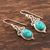 Sterling silver dangle earrings, 'Classic Duo' - Hand Crafted Sterling Silver Dangle Earrings from India (image 2b) thumbail