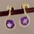 Gold-plated amethyst drop earrings, 'Purple Droplet' - Gold-Plated Sterling Silver Amethyst Drop Earrings (image 2) thumbail