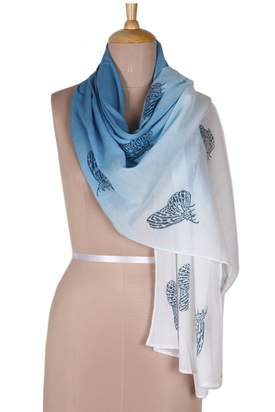 Blue butterfly scarf