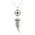 Onyx pendant necklace, 'Tusk' - Handmade Sterling Silver and Onyx Pendant Necklace