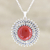 Chalcedony pendant necklace, 'Red Star' - Chalcedony and Sterling Silver Pendant Necklace thumbail