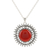 Chalcedony pendant necklace, 'Red Star' - Chalcedony and Sterling Silver Pendant Necklace (image 2a) thumbail