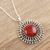 Chalcedony pendant necklace, 'Red Star' - Chalcedony and Sterling Silver Pendant Necklace (image 2b) thumbail