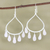Rose quartz chandelier earrings, 'Passion of Love' - Sterling Silver and Rose Quartz Dangle Earrings from India (image 2) thumbail