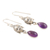 Amethyst dangle earrings, 'Violet Buddha' - Amethyst and Sterling Silver Buddha Dangle Earrings (image 2c) thumbail