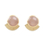 Gold-plated onyx stud earrings, 'Pink Glamour' - Hand Crafted Gold-Plated Sterling Silver Onyx Stud Earrings thumbail