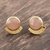 Gold-plated onyx stud earrings, 'Pink Glamour' - Hand Crafted Gold-Plated Sterling Silver Onyx Stud Earrings (image 2b) thumbail