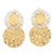 Gold-plated labradorite drop earrings, 'Shimmering Aura' - Gold-Plated Sterling Silver Labradorite Drop Earrings