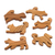 Teak wood game, 'Ninja Dogs' (6 pieces) - Hand Made Teak Dog-Themed Stacking Game (6 Pieces) (image 2b) thumbail
