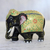Gold-accented wood statuette, 'Golden Robe' - Hand Carved Kadam Wood and Gold Leaf Elephant Statuette (image 2) thumbail
