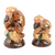 Gold-accented wood statuettes, 'Imperial Ganesha' (pair) - Handmade Kadam Wood and Gold Leaf Ganesha Statuette (Pair) (image 2b) thumbail