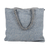 Embroidered linen tote bag, 'Assam Elegance' - Embroidered Grey Linen and Cotton Tote Bag