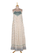 Vestido bordado - Vestido largo de viscosa con motivo floral bordado