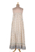 Vestido bordado - Vestido largo de viscosa con motivo floral bordado