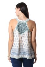 Embroidered viscose sleeveless blouse, 'Floral Fun' - Embroidered Viscose Floral-Motif Sleeveless Blouse