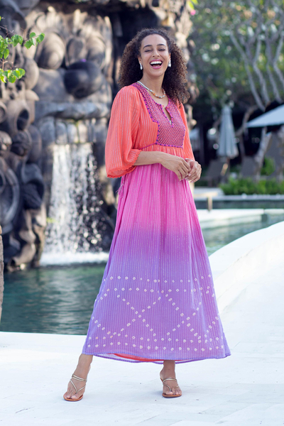 Embellished cotton maxi dress, Jaipur Spice Garden