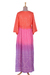 Embellished cotton maxi dress, 'Jaipur Spice Garden' - Embroidered Tie-Dyed Cotton Empire Waist Dress (image 2f) thumbail