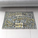 Chain stitch wool rug, 'Winged Paradise' (2x3) - Chain-Stitched Wool and Cotton Tree Motif Rug