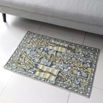 Chain stitch wool rug, 'Winged Paradise' (2x3) - Chain-Stitched Wool and Cotton Tree Motif Rug