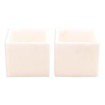 Inlaid marble tealight holders, 'Floral Dance' (pair) - Floral Motif Marble Tealight Holders (Pair)