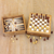 Mini-Holzspielset - Mini-Schach- und Backgammon-Spielset aus Akazienholz