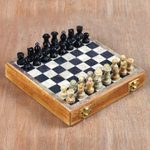 Soapstone chess set, 'Intellectual Challenge' - Hand Crafted Soapstone Chess Set