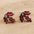 Garnet button earrings, 'Radiant Chinar' - Garnet and Sterling Silver Button Earrings (image 2b) thumbail