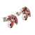 Garnet button earrings, 'Radiant Chinar' - Garnet and Sterling Silver Button Earrings (image 2c) thumbail