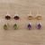 Gemstone stud earrings, 'Manifestation' (set of 4) - Hand Crafted Gemstone Stud Earrings (Set of 4)