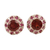 Rhodium-plated ruby and garnet stud earrings, 'True Harmony' - Rhodium-Plated Ruby and Garnet Stud Earrings thumbail