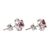 Rhodium-plated ruby and garnet stud earrings, 'True Harmony' - Rhodium-Plated Ruby and Garnet Stud Earrings (image 2c) thumbail