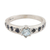 Sapphire and blue topaz cocktail ring, 'Sea Sparkles' - Sapphire and Blue Topaz Solitaire Ring thumbail