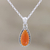 Carnelian pendant necklace, 'Energizing Orange' - Sterling Silver and Citrine Pendant Necklace (image 2) thumbail