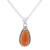Carnelian pendant necklace, 'Energizing Orange' - Sterling Silver and Citrine Pendant Necklace thumbail