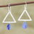 Pendientes colgantes de cianita, 'Triángulo azul' - Aretes colgantes triangulares de cianita y plata esterlina