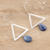 Pendientes colgantes de cianita, 'Triángulo azul' - Aretes colgantes triangulares de cianita y plata esterlina