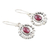 Garnet dangle earrings, 'Scarlet Coil' - Handmade Sterling Silver and Garnet Dangle Earrings (image 2c) thumbail