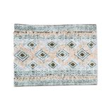 Cotton table linen set, 'Sea Diamonds' (set for 4) - Fringed Cotton Table Linen Set (Set for 4)