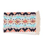 Cotton table linen set, 'Sunset Shores' (set for 4) - Geometric-Patterned Cotton Table Linen Set (Set for 4)