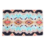 Cotton table linen set, 'Sunset Shores' (set for 4) - Geometric-Patterned Cotton Table Linen Set (Set for 4)