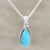 Sterling silver pendant necklace, 'Classic Pair' - Sterling Silver and Reconstituted Turquoise Pendant Necklace (image 2) thumbail