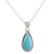 Sterling silver pendant necklace, 'Classic Pair' - Sterling Silver and Reconstituted Turquoise Pendant Necklace thumbail