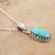 Sterling silver pendant necklace, 'Classic Pair' - Sterling Silver and Reconstituted Turquoise Pendant Necklace (image 2b) thumbail